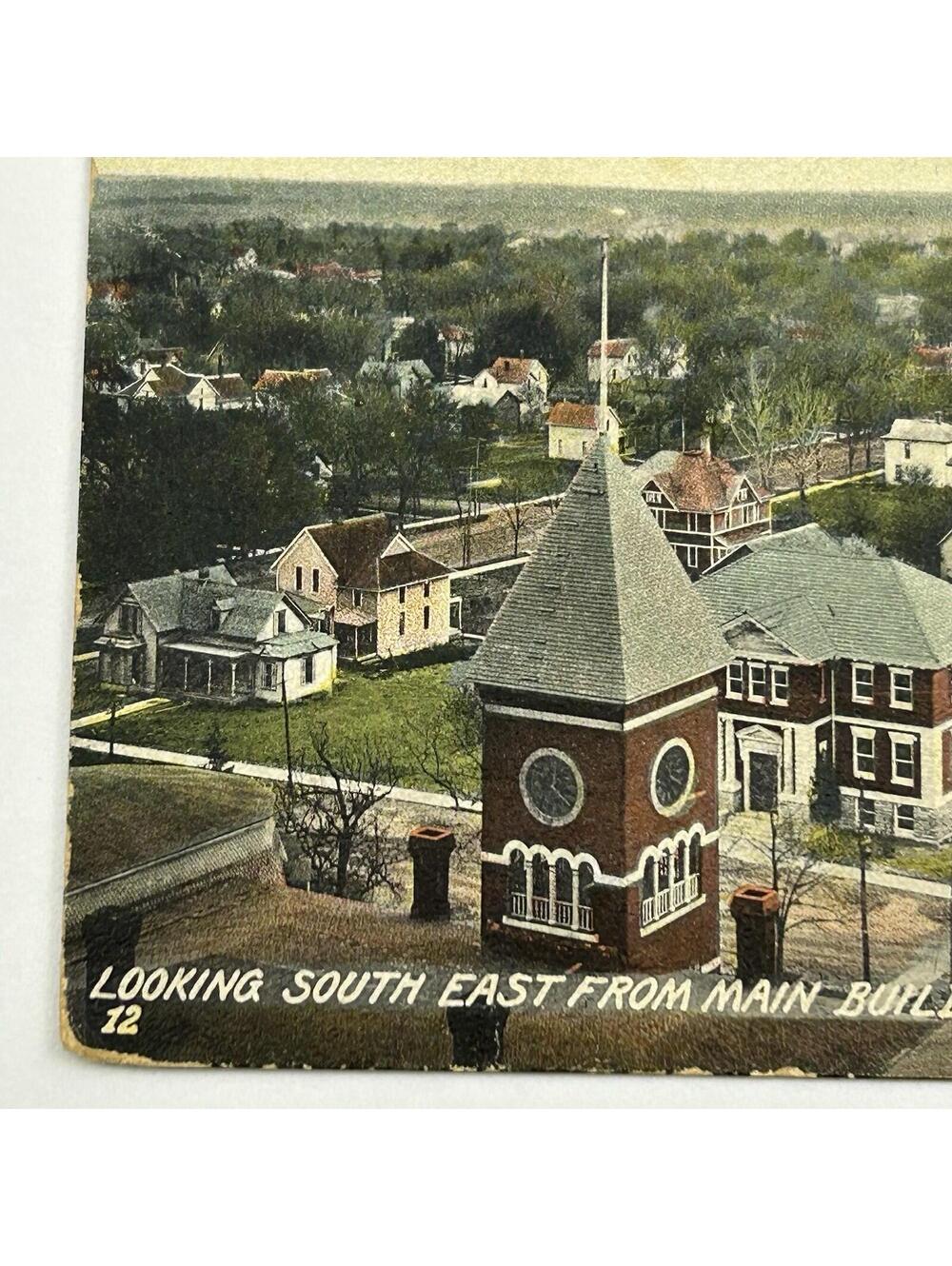 1908 Postcard Iowa Falls IA Ellsworth College Birds Eye View SE Old Main Tower - Picture 7 of 16